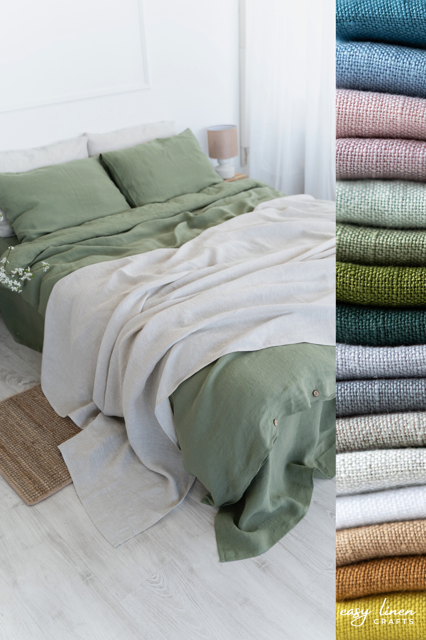 Linen Bedspread in Natural Light color