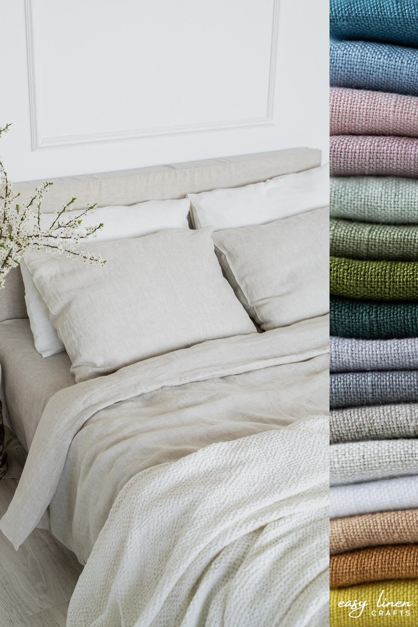 Linen Bedding Set: Linen Duvet Cover + 2 Linen Pillowcases - Easy Linen Crafts