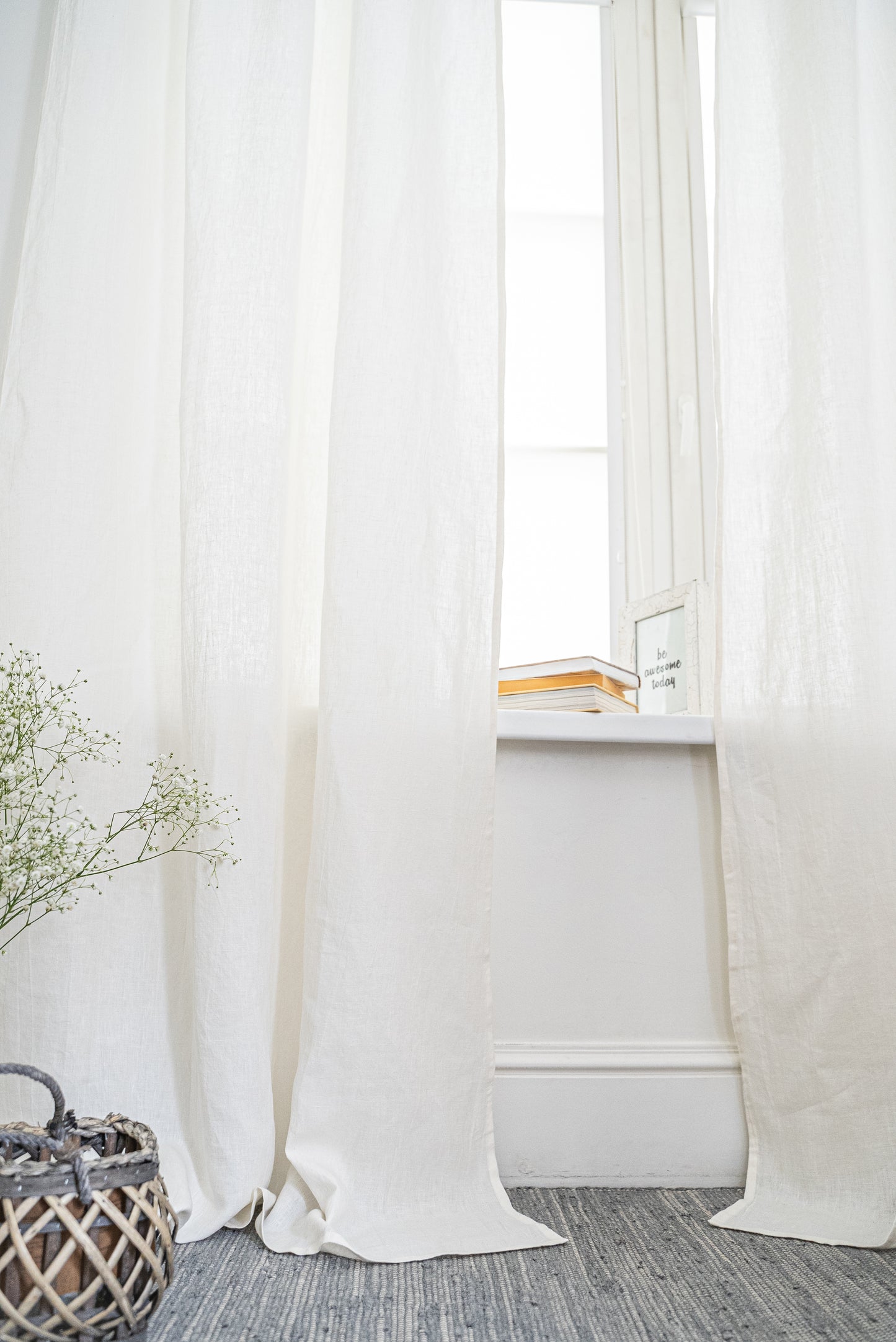 Linen curtain panels with multifunctional tape. Custom order for Herbert - Easy Linen Crafts