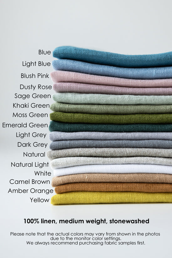 Linen fabric samples set of all colors. Fast delivery