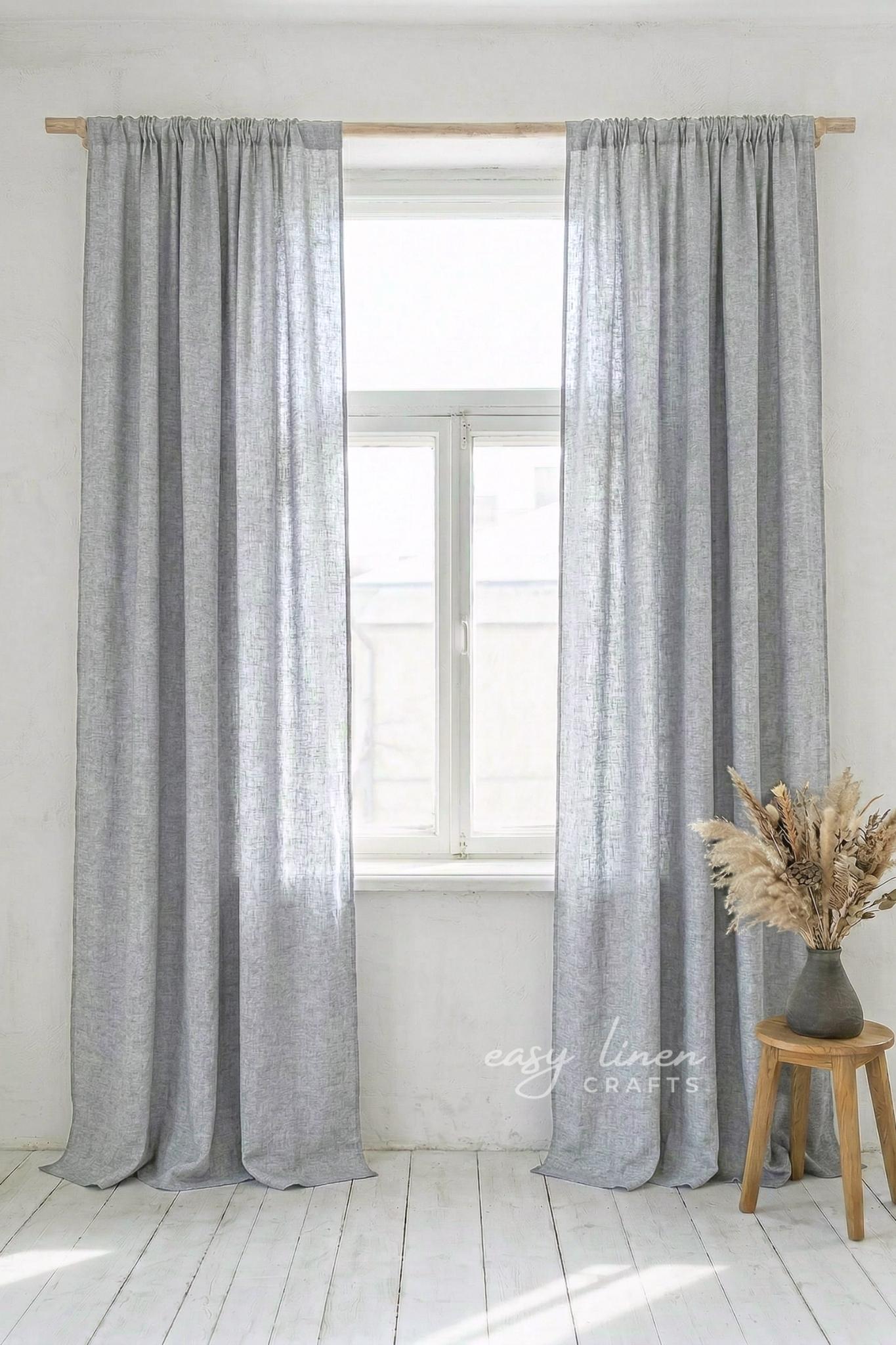 Linen Rod Rack LINEN CURTAINS WITH ROD POCKET | CUSTOM ROD POCKET LINEN CURTAINS ...
