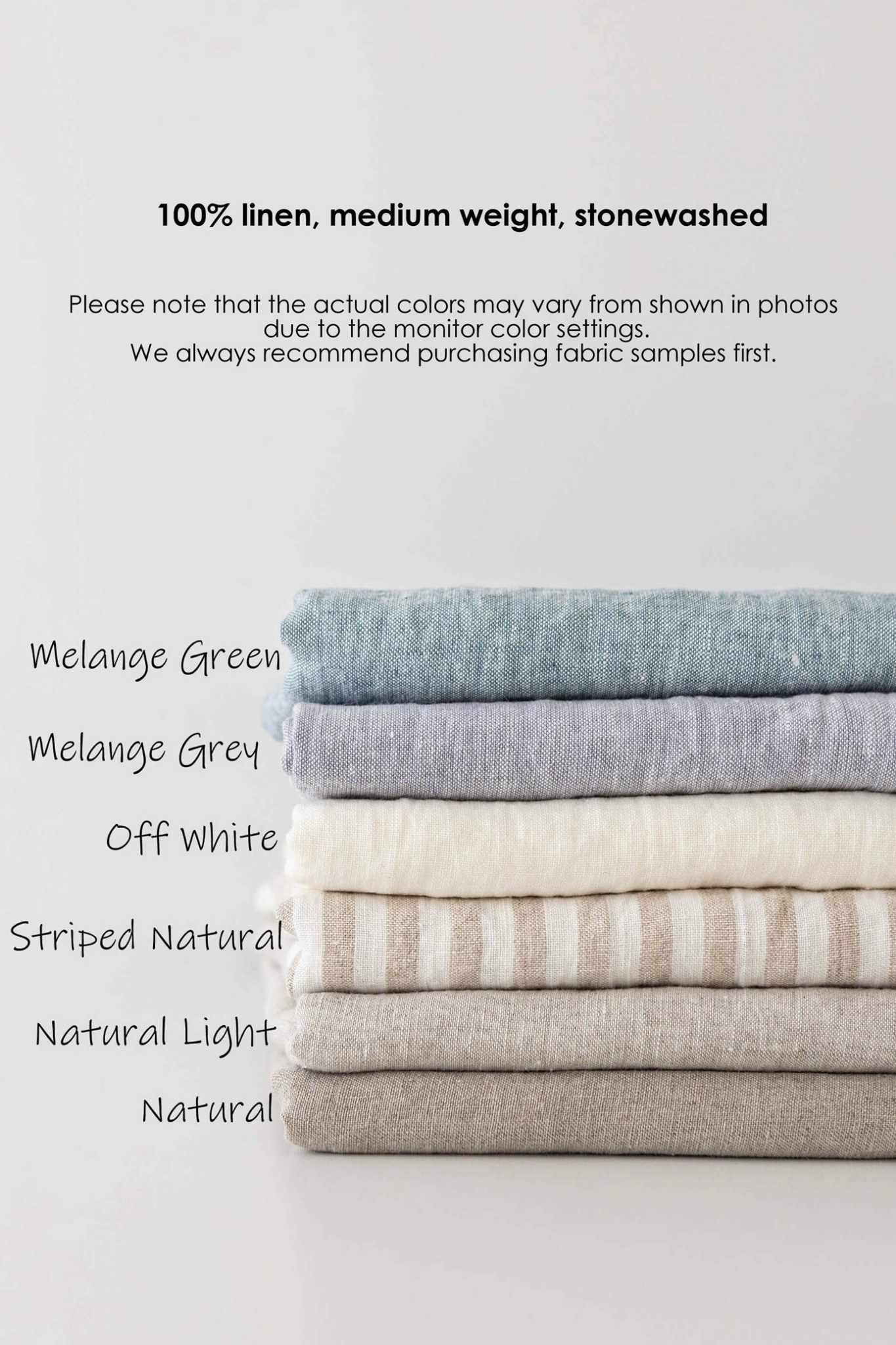 Linen fabric sample set