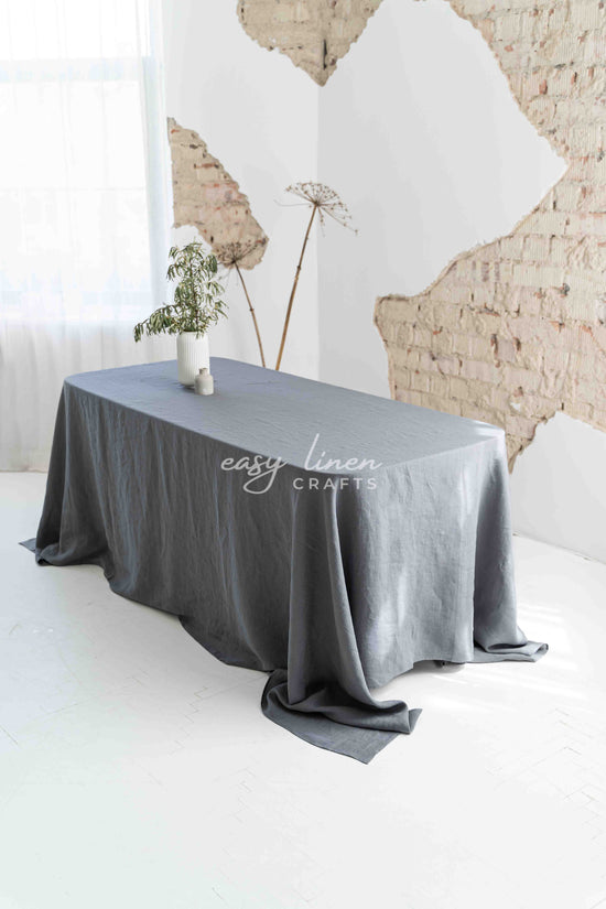 Linen tablecloth in Dark Gray color