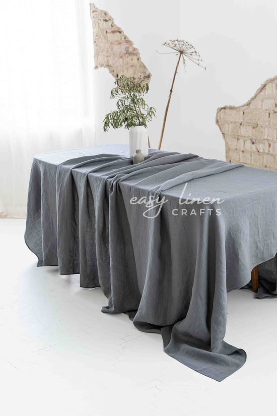 Linen tablecloth in Dark Gray color
