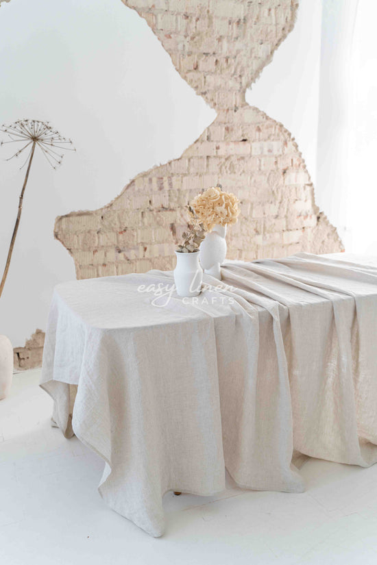 Linen tablecloth in Natural Light color