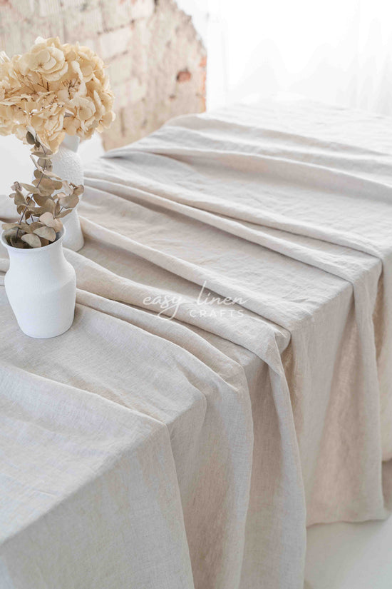 Linen tablecloth in Natural Light color