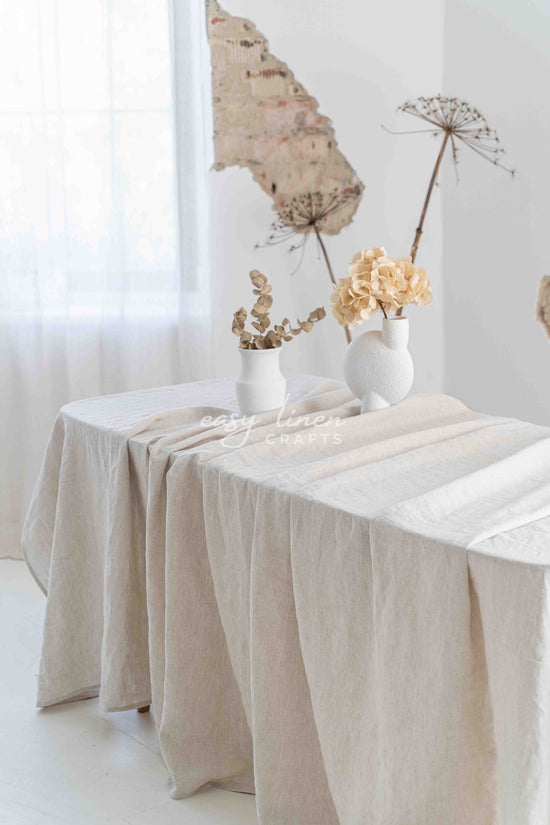 Linen tablecloth in Natural Light color