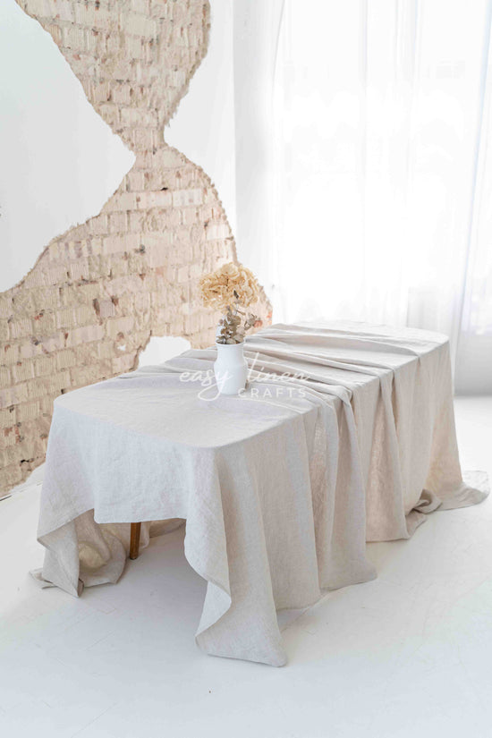 Linen tablecloth in Natural Light color