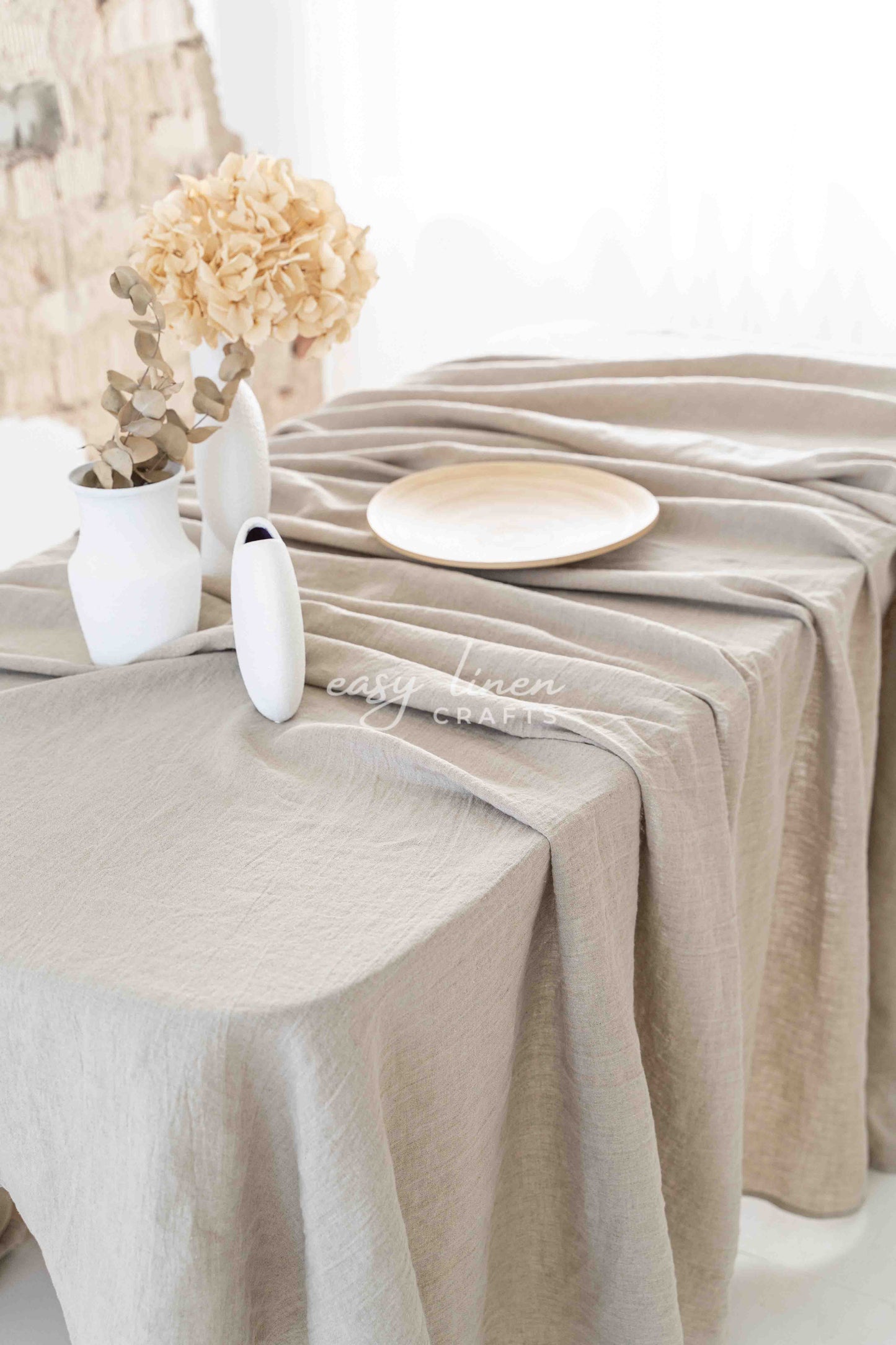 Linen tablecloth in Natural color