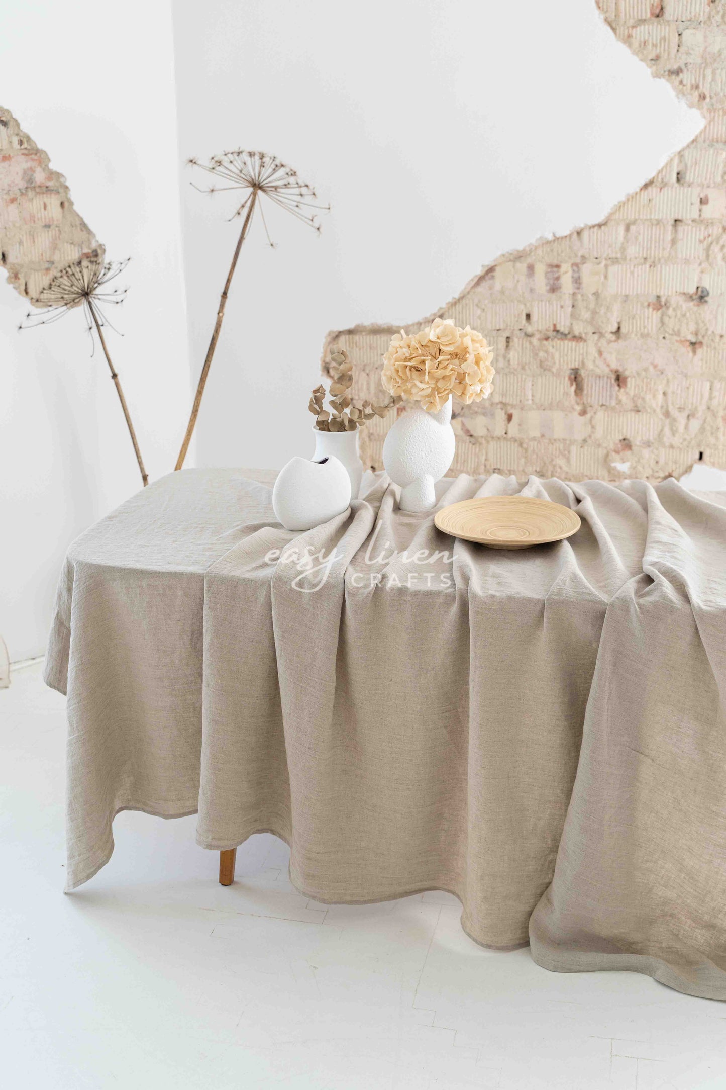 Linen tablecloth in Natural color