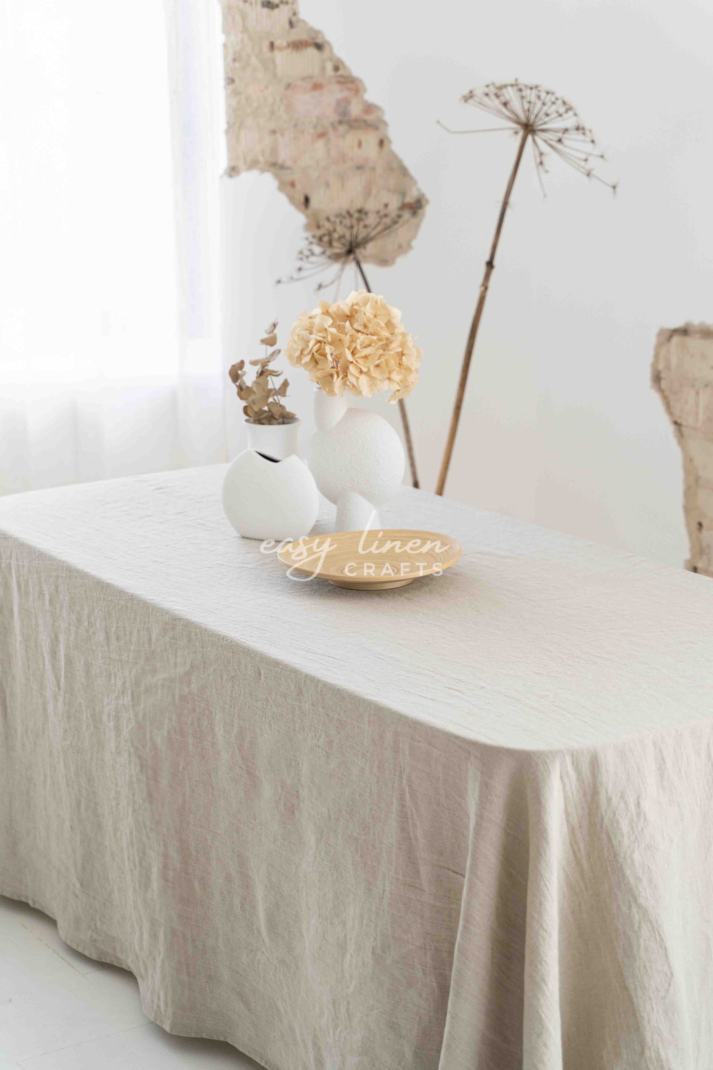 Linen tablecloth in Natural color