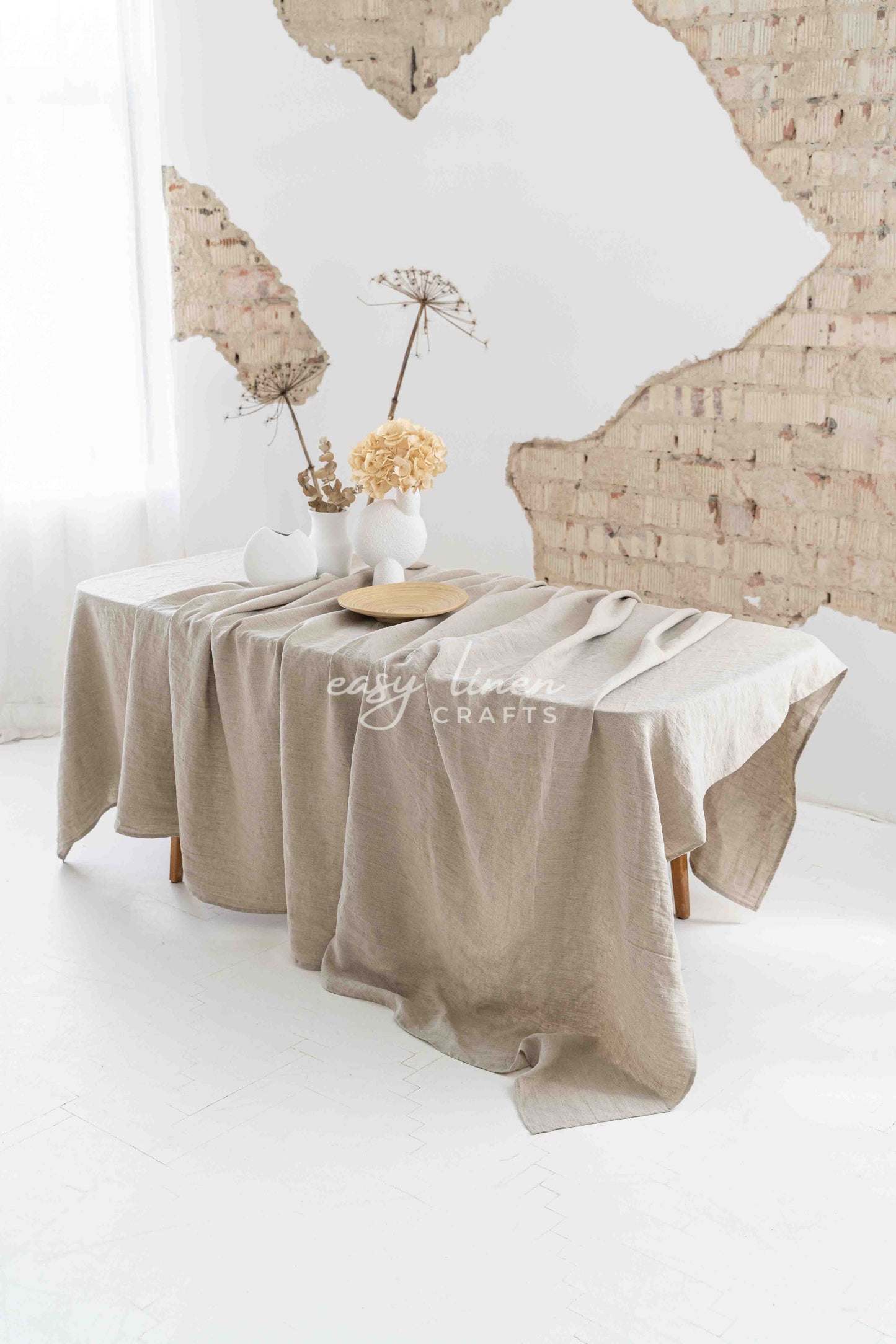 Linen tablecloth in Natural color