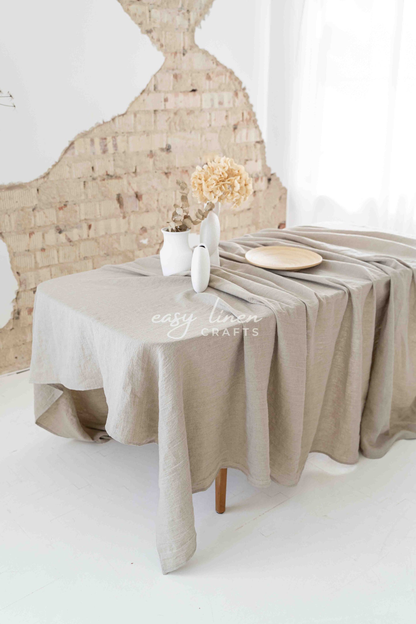 Linen tablecloth in Natural color
