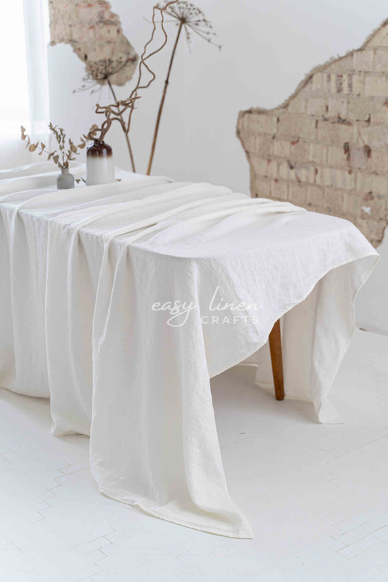Linen tablecloth in Off White color. Custom sizes available