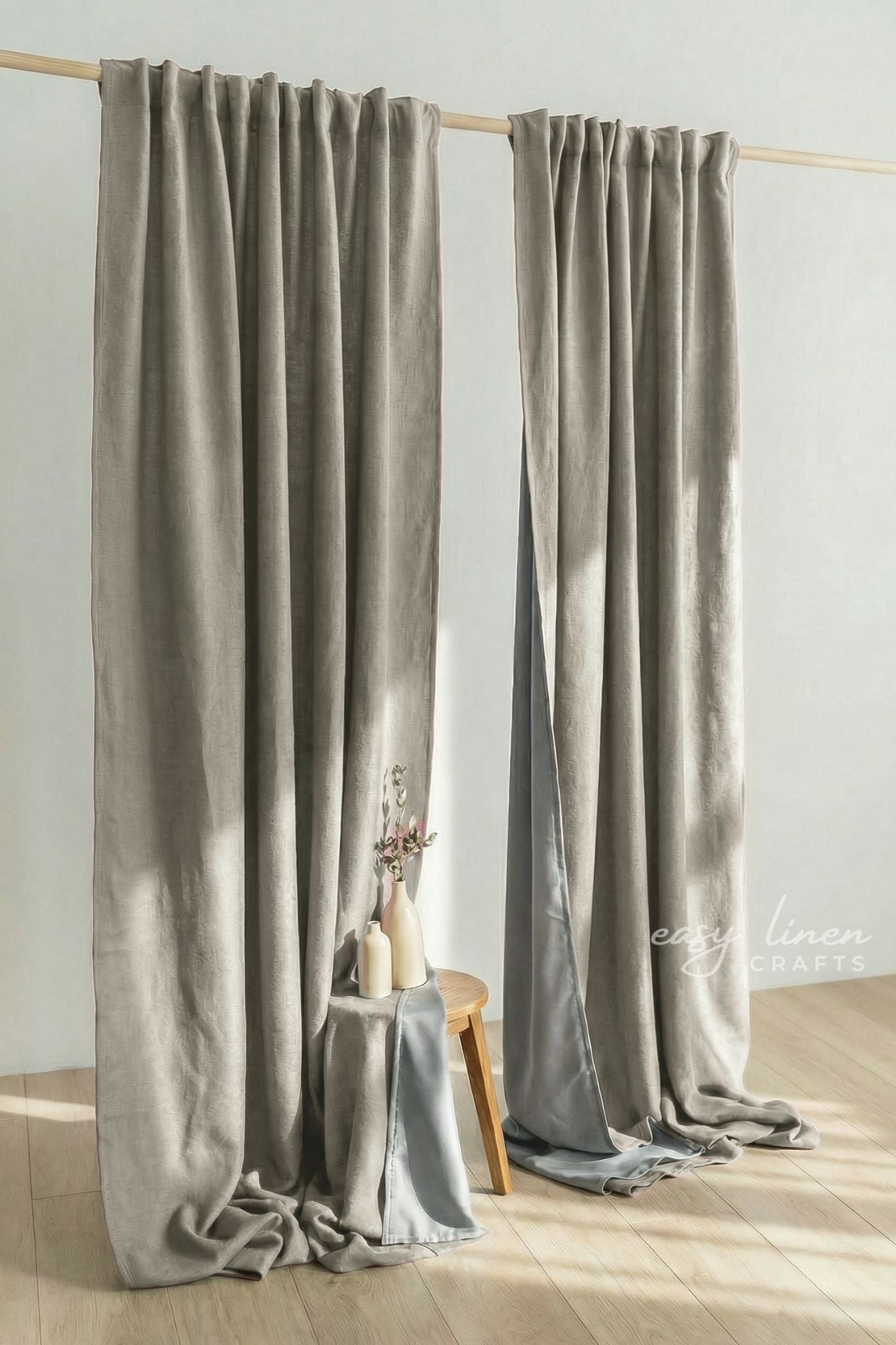 Linen Blackout Curtain in Natural Color (1 Panel)