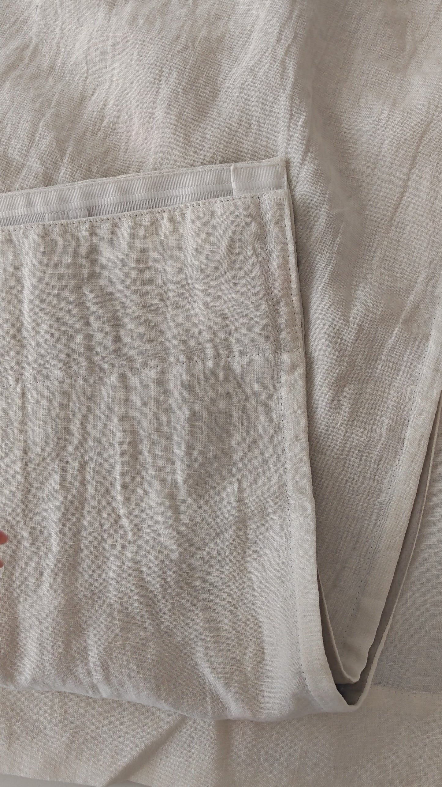 Load and play video in Gallery viewer, Linen Blackout Curtain in Off White Color (1 Panel)
