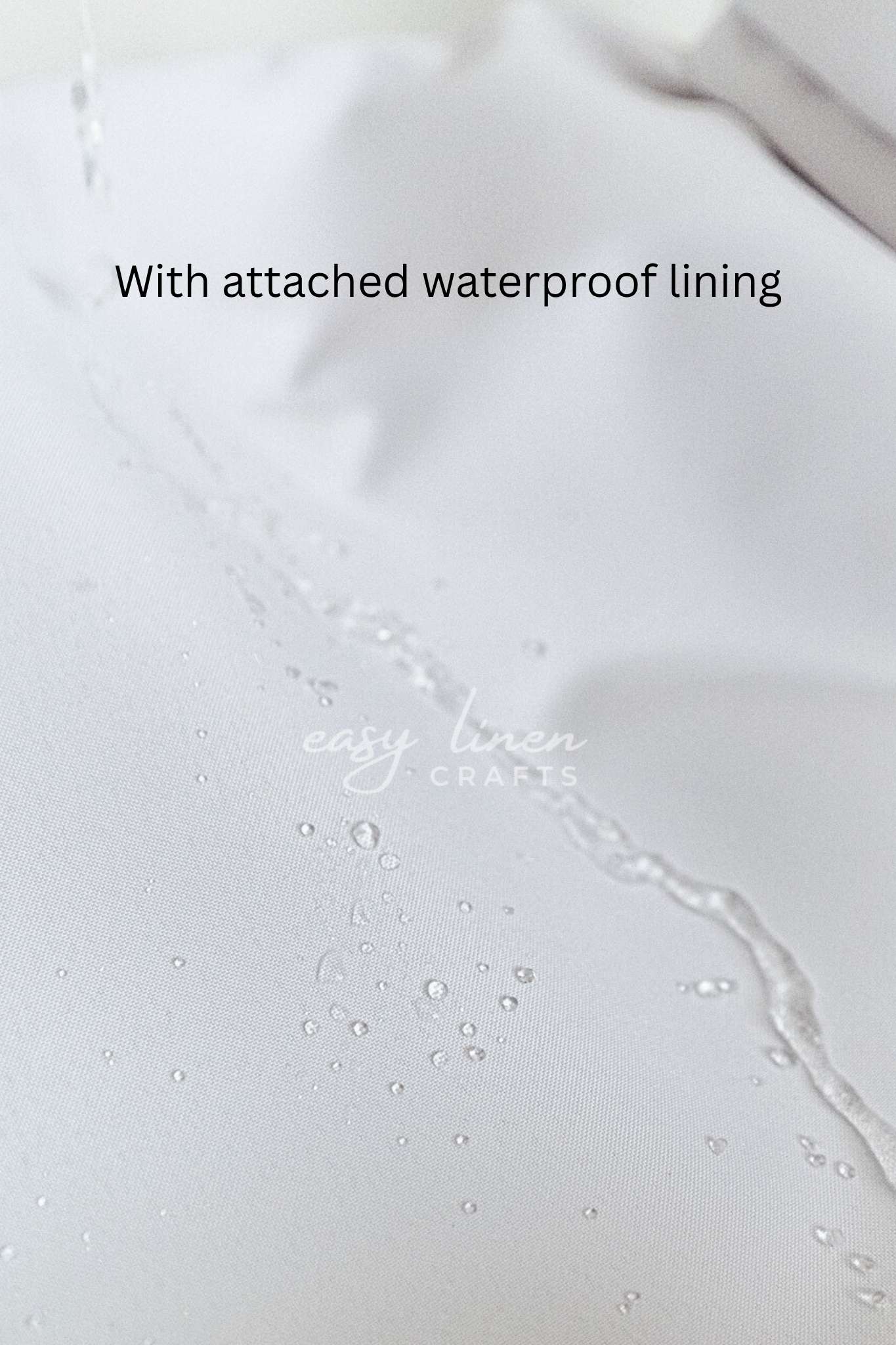 Close-up of a fabric with waterproof lining
