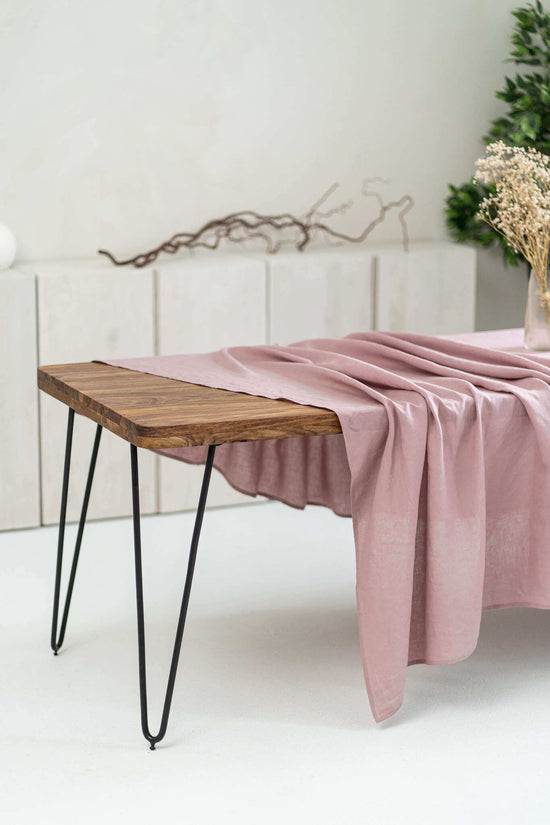 Dusty Rose linen tablecloth