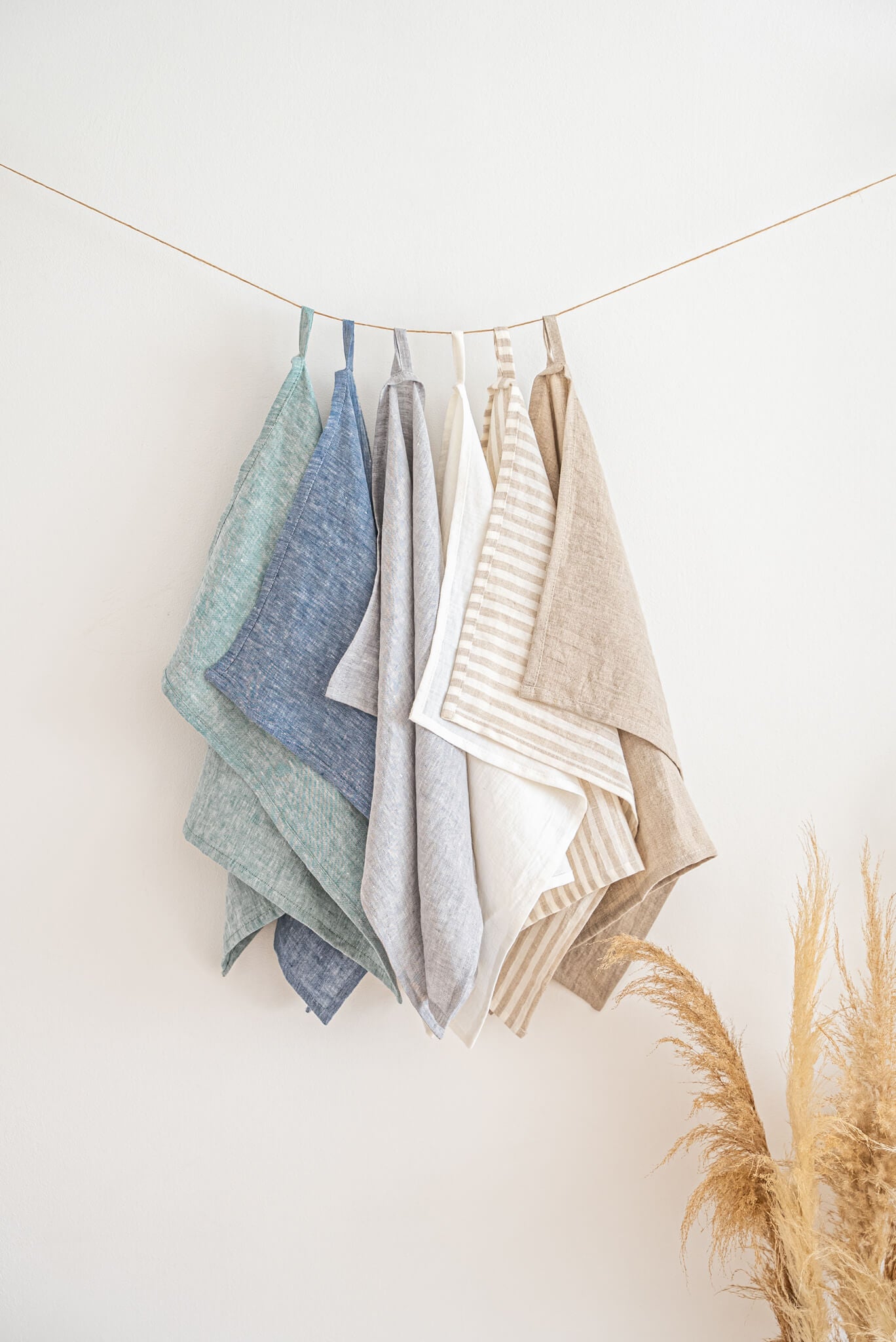 Linen tea towels set of 2 in Off White color – Easy Linen Crafts