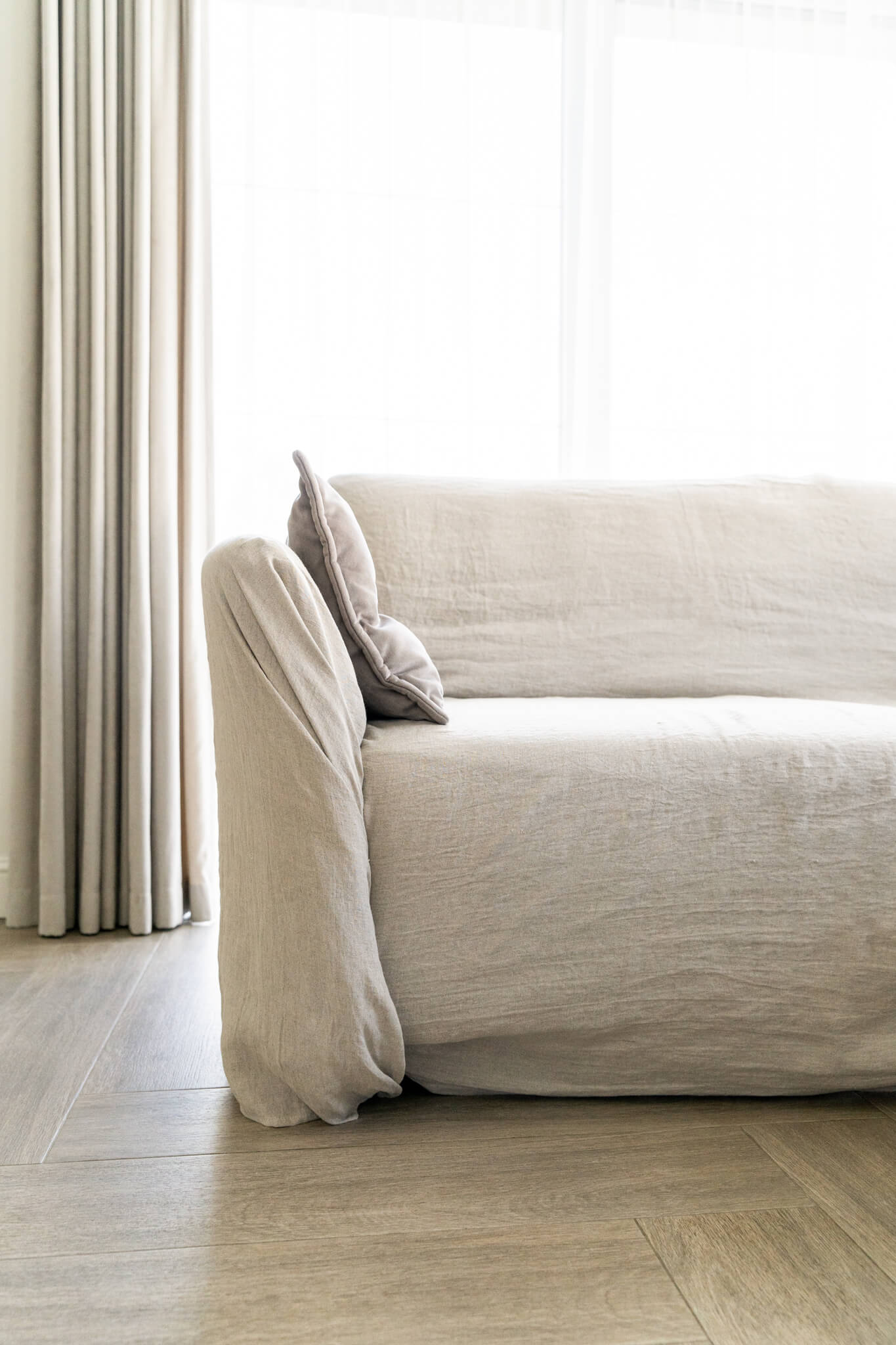 Linen couch cover for sectional sofa in various colors