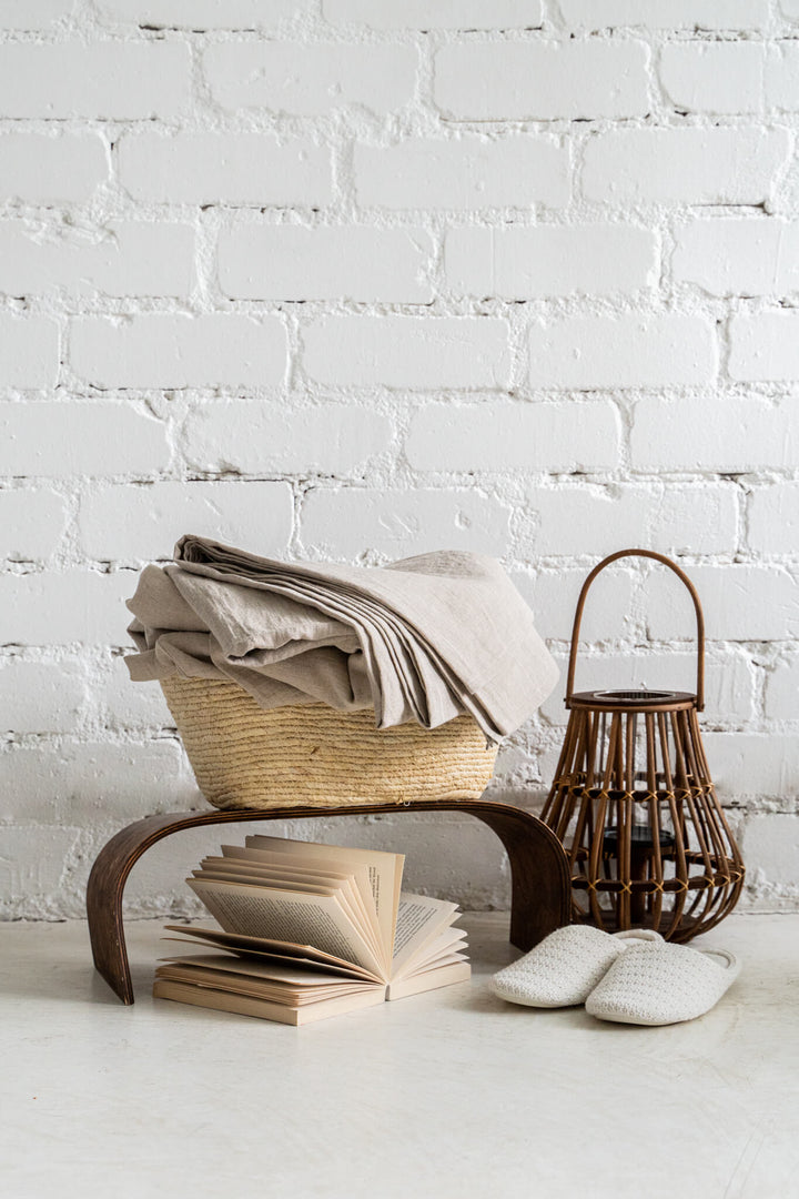 Linen flat sheet in Natural color
