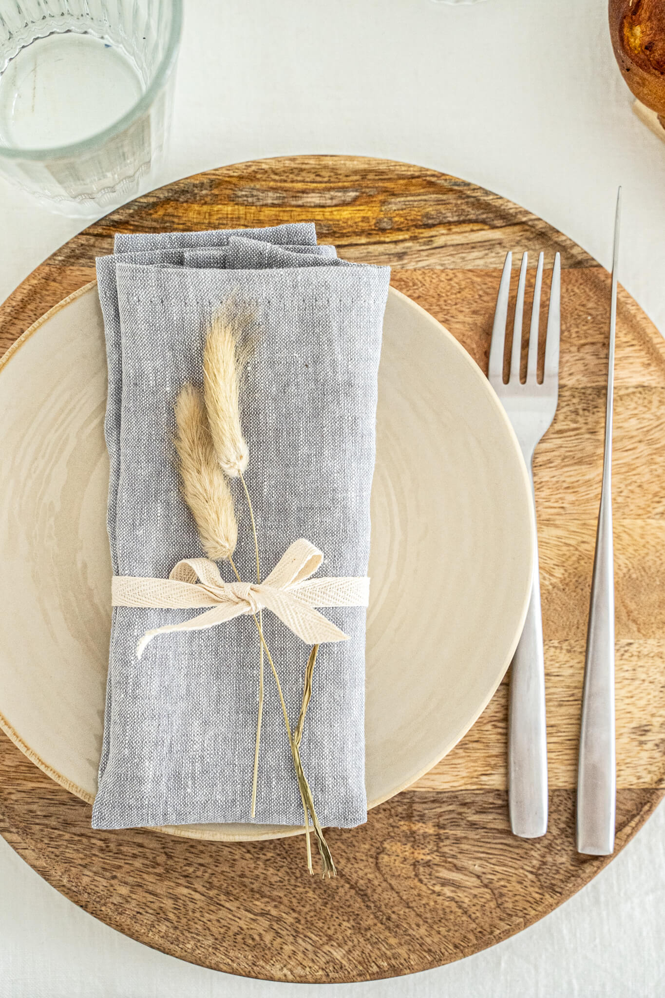 Linen napkins set in Melange Gray color