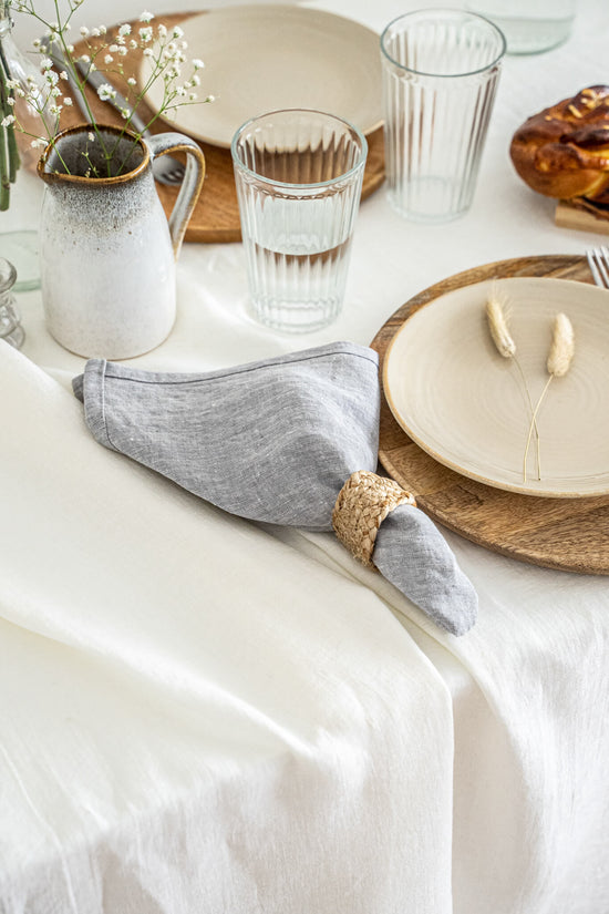 Linen napkins set in Melange Gray color