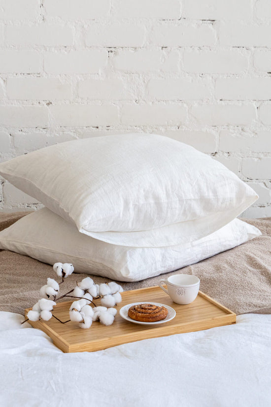 Linen pillow cover with envelope closure in Off White color