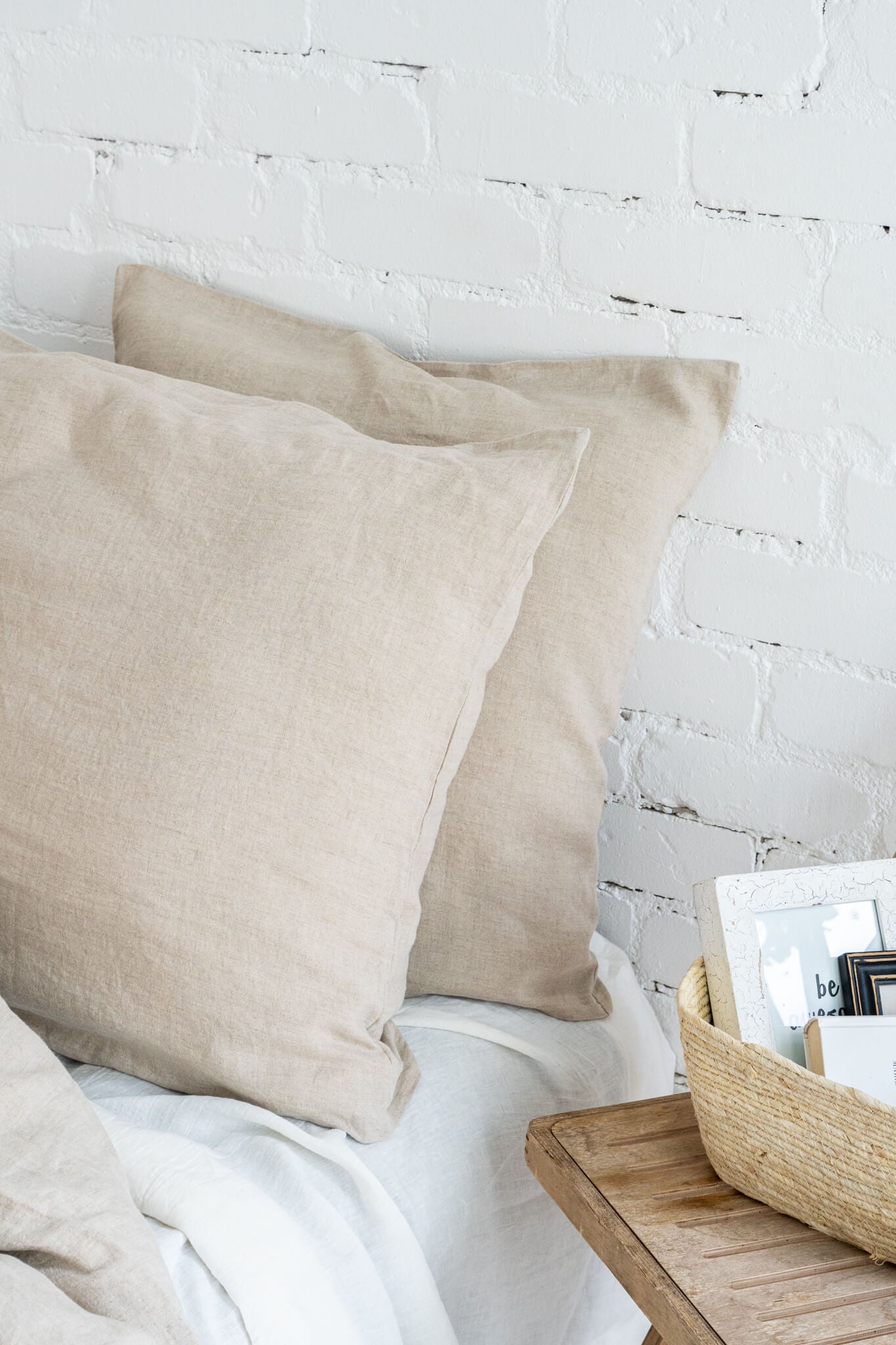 Linen pillow cover with envelope closure in Natural color Easy Linen Crafts