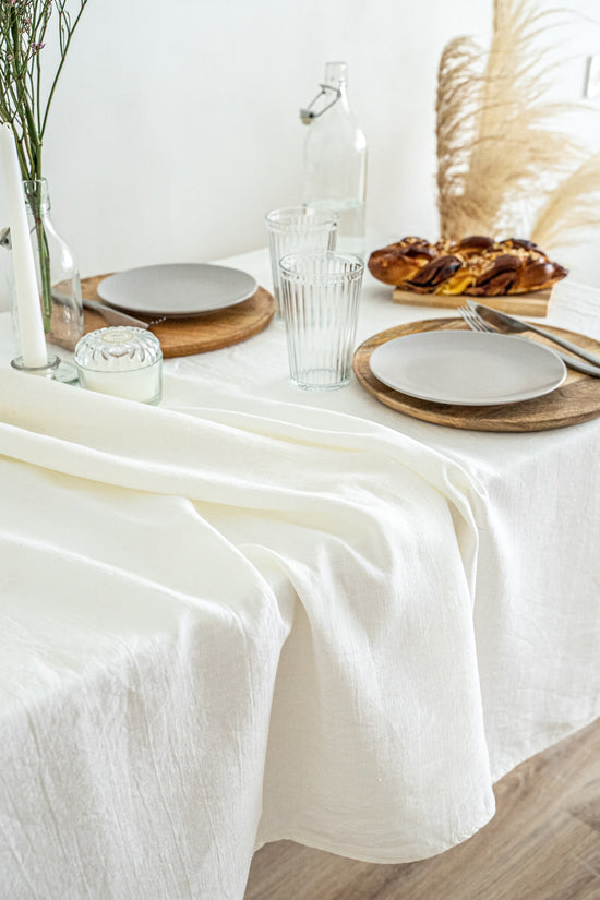 Off White linen tablecloth