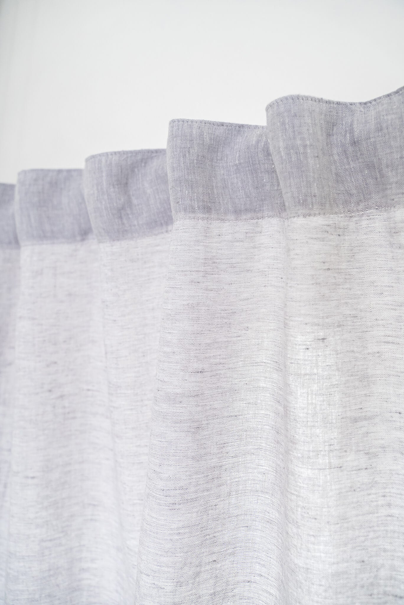 Set of 2 linen curtains with multifunctional tape in various colors (1pair)