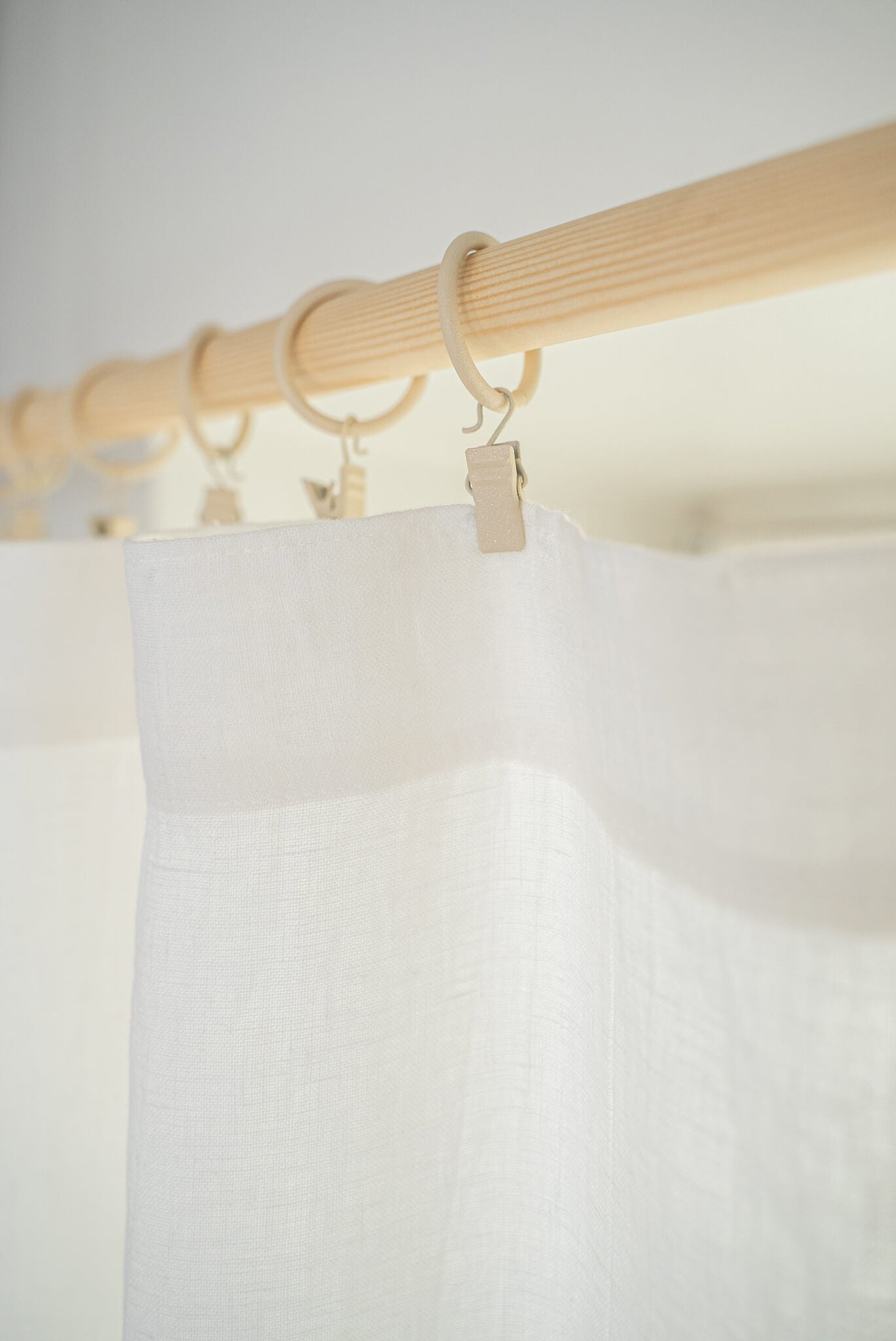 Set of 2 linen curtain panels with hemmed top in various colors (1 pair)