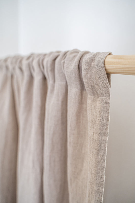 Set of 2 rod pocket linen curtains in various colors (1 pair)