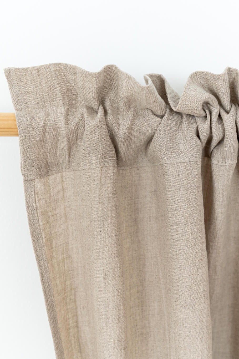 Set of 2 linen curtains with rod pocket and header on the top in various colors (1pair)