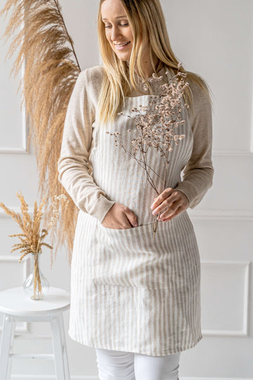Unisex classic linen apron in various colors