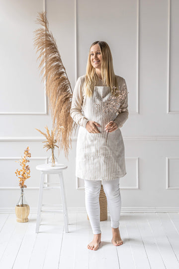 Unisex classic linen apron in various colors