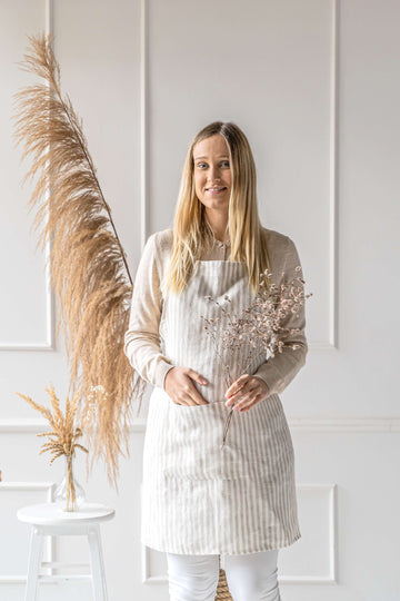 Unisex classic linen apron in various colors