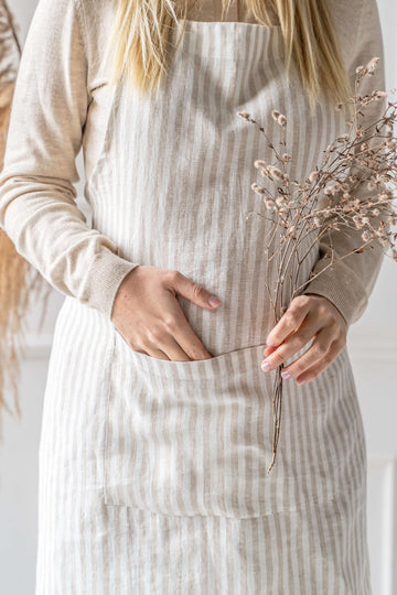 Unisex classic linen apron in various colors